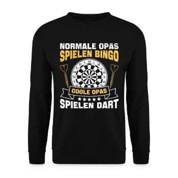 Opi NORMALE OPAS SPIELEN BINGO COOLE SPIELEN - Unisex Pullover - Schwarz - Vorne - Alina (178cm) & Michal (187cm)