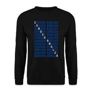 ZANDER ANGLER Lustiges Zander Angeln Donau - Unisex Pullover - Schwarz - Vorne - Alina (178cm) & Michal (187cm)
