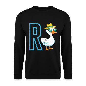 Ruhestand R ENTE Lustiges Rentner Renten - Unisex Pullover - Schwarz - Vorne - Alina (178cm) & Michal (187cm)