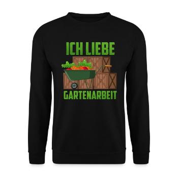 Großvater ICH LIEBE GARTENARBEIT Lustiges Opa - Unisex Pullover - Schwarz - Vorne - Alina (178cm) & Michal (187cm)