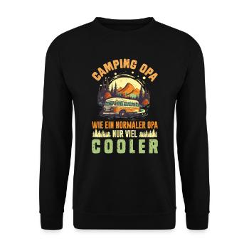 CAMPING OPA WIE EIN NORMALER OPA NUR COOLER - Unisex Pullover - Schwarz - Vorne - Alina (178cm) & Michal (187cm)