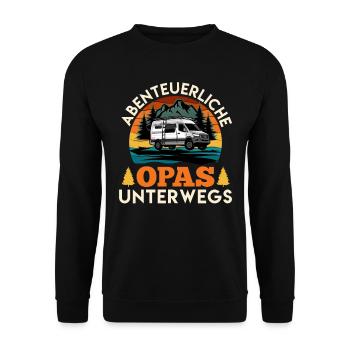 Camping ABENTEUERLICHE OPAS UNTERWEGS Lustiges - Unisex Pullover - Schwarz - Vorne - Alina (178cm) & Michal (187cm)