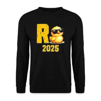 R ENTE 2025 Lustige Ruhestand Endlich Rentner - Unisex Pullover - Schwarz - Vorne - Alina (178cm) & Michal (187cm)