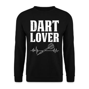 Dart Spieler DART LOVER Lustiges Darts Fan - Unisex Pullover - Schwarz - Vorne - Alina (178cm) & Michal (187cm)