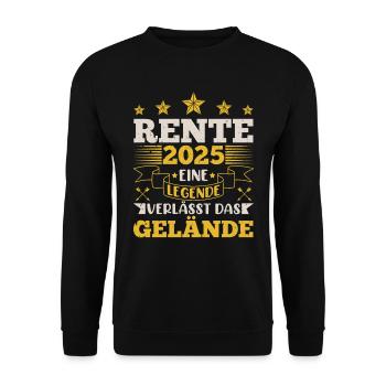RENTE 2025 EINE LEGENDE VERLÄSST DAS GELÄNDE - Unisex Pullover - Schwarz - Vorne - Alina (178cm) & Michal (187cm)