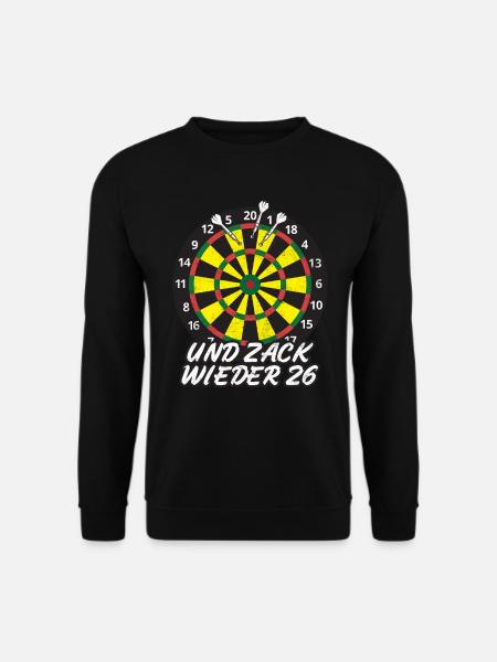 Dartspieler UND ZACK WIEDER 26 Lustiges Darts - Unisex Pullover - Schwarz