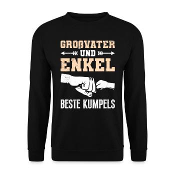 GROßVATER UND ENKEL BESTE KUMPELS Lustiges - Unisex Pullover - Schwarz - Vorne - Alina (178cm) & Michal (187cm)