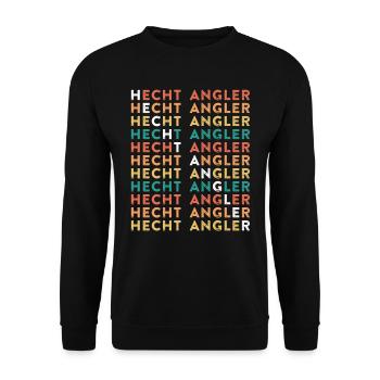HECHT ANGLER Geburtstag Angeln Hobby Fischen - Unisex Pullover - Schwarz - Vorne - Alina (178cm) & Michal (187cm)