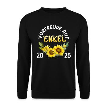 Großmutter VORFREUDE AUF ENKEL 2025 Oma - Unisex Pullover - Schwarz - Vorne - Alina (178cm) & Michal (187cm)