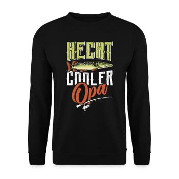 Angler Outfit HECHT COOLER OPA Lustiges Großvater - Unisex Pullover - Schwarz - Vorne - Alina (178cm) & Michal (187cm)