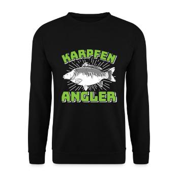Angeln KARPFEN ANGLER Geburtstag Angeln - Unisex Pullover - Schwarz - Vorne - Alina (178cm) & Michal (187cm)
