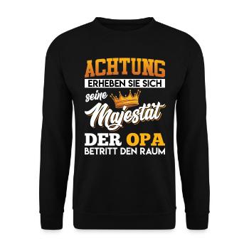 Opi ACHTUNG ERHEBEN SIE SICH MAJESTÄT DER - Unisex Pullover - Schwarz - Vorne - Alina (178cm) & Michal (187cm)