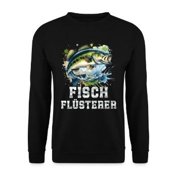 Angler Outfit Angeln Hobby - Unisex Pullover - Schwarz - Vorne - Alina (178cm) & Michal (187cm)