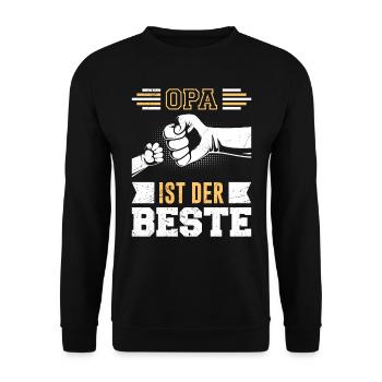 OPA IST DER BESTE Geburtstag Großvater Opi - Unisex Pullover - Schwarz - Vorne - Alina (178cm) & Michal (187cm)