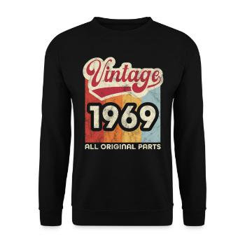 Millésime 1969 - Sweat-shirt Unisexe - noir - Devant - Alina (178cm) & Michal (187cm)