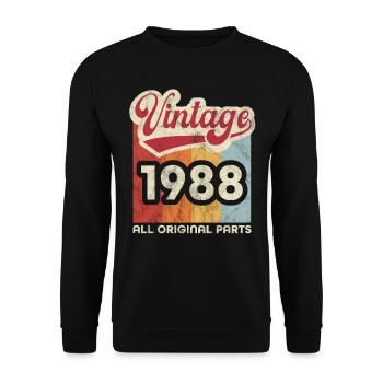 Millésime 1988 - Sweat-shirt Unisexe - noir - Devant - Alina (178cm) & Michal (187cm)
