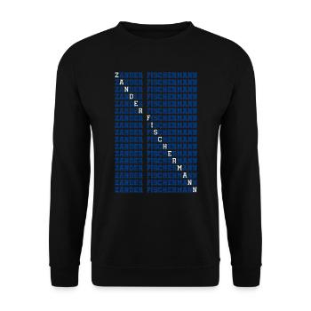 Angler ZANDER FISCHERMANN Lustiges Angeln - Unisex Pullover - Schwarz - Vorne - Alina (178cm) & Michal (187cm)