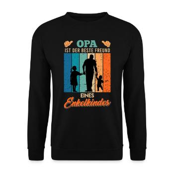 OPA IST DER BESTE FREUND EINES ENKELKINDES - Unisex Pullover - Schwarz - Vorne - Alina (178cm) & Michal (187cm)