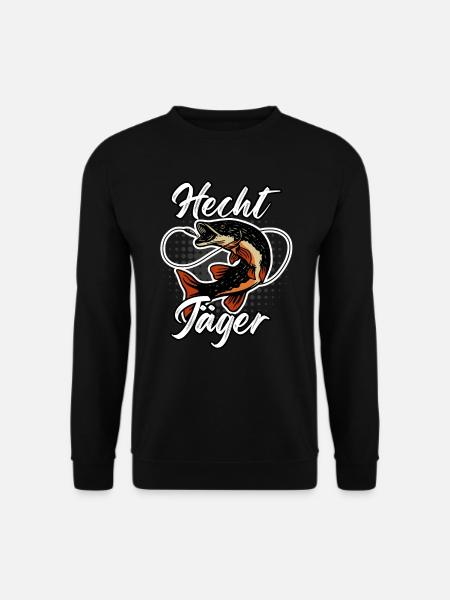 HECHT JÄGER Lustiges Angler Outfit Hecht Angeln - Unisex Pullover - Schwarz