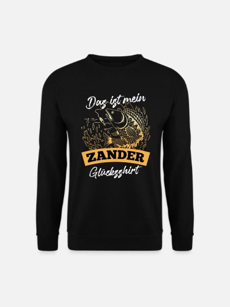 Angler DAS IST MEIN ZANDER GLÜCKSSHIRT Lustiges - Unisex Pullover - Schwarz