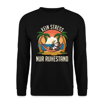Rente KEIN STRESS NUR RUHESTAND Rentner Lustiges - Unisex Pullover - Schwarz - Vorne - Alina (178cm) & Michal (187cm)