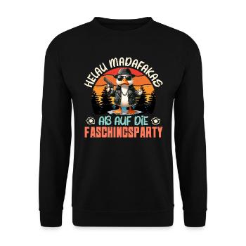 HELAU MADAFAKAS AB AUF DIE KARNEVAL PARTY Lustiges - Unisex Pullover - Schwarz - Vorne - Alina (178cm) & Michal (187cm)