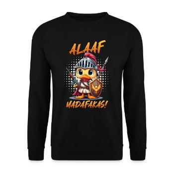 Karneval Enten ALAAF MADAFAKAS Lustiges Kölner - Unisex Pullover - Schwarz - Vorne - Alina (178cm) & Michal (187cm)