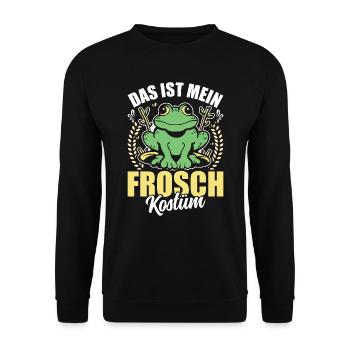 Karneval Party Frösche DAS IST MEIN FROSCHKOSTÜM - Unisex Pullover - Schwarz - Vorne - Alina (178cm) & Michal (187cm)