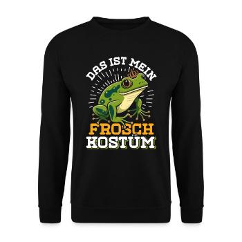 Karneval Party Frösche DAS IST MEIN FROSCHKOSTÜM - Unisex Pullover - Schwarz - Vorne - Alina (178cm) & Michal (187cm)