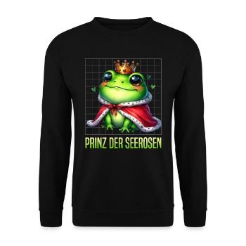 Froschkönig PRINZ DER SEEROSEN Faschings Kostüm - Unisex Pullover - Schwarz - Vorne - Alina (178cm) & Michal (187cm)