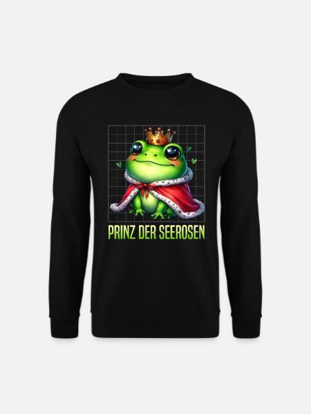 Froschkönig PRINZ DER SEEROSEN Faschings Kostüm - Unisex Pullover - Schwarz