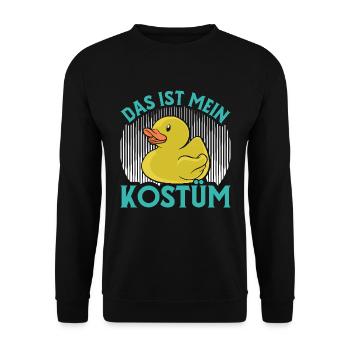 Faschingskostüm DAS IST MEIN MENSCHEN KOSTÜM - Unisex Pullover - Schwarz - Vorne - Alina (178cm) & Michal (187cm)