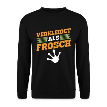 Faschingsparty VERKLEIDET ALS FROSCH Lustiges - Unisex Pullover - Schwarz - Vorne - Alina (178cm) & Michal (187cm)