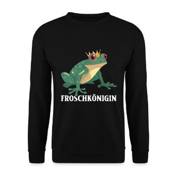 Karneval FROSCHKÖNIGIN Lustiges Frosch Kostüm - Unisex Pullover - Schwarz - Vorne - Alina (178cm) & Michal (187cm)