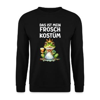 Froschkostüm DAS IST MEIN KOSTÜM Froschkönig - Unisex Pullover - Schwarz - Vorne - Alina (178cm) & Michal (187cm)
