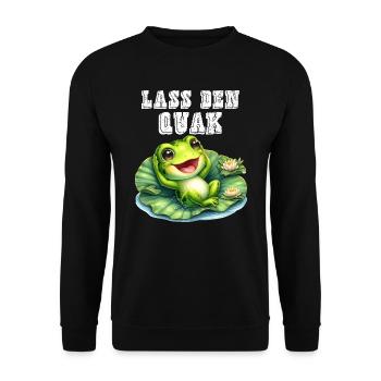 Froschkostüm LASS DEN QUACK Lustiges Karneval - Unisex Pullover - Schwarz - Vorne - Alina (178cm) & Michal (187cm)