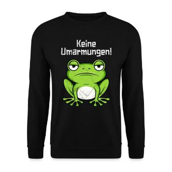 Faschings Kostüm KEINE UMARMUNGEN Lustiges - Unisex Pullover - Schwarz - Vorne - Alina (178cm) & Michal (187cm)