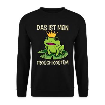 Karneval Party DAS IST MEIN FROSCHKOSTÜM Lustiges - Unisex Pullover - Schwarz - Vorne - Alina (178cm) & Michal (187cm)
