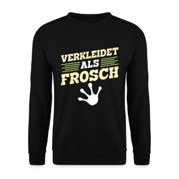 Faschingsparty VERKLEIDET ALS FROSCH Lustiges - Unisex Pullover - Schwarz - Vorne - Alina (178cm) & Michal (187cm)