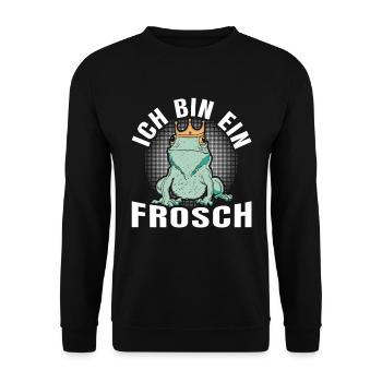 Karneval Party ICH BIN EIN FROSCH Lustiges - Unisex Pullover - Schwarz - Vorne - Alina (178cm) & Michal (187cm)