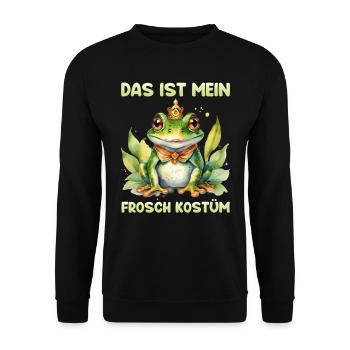 Karneval Party DAS IST MEIN FROSCHKOSTÜM Lustiges - Unisex Pullover - Schwarz - Vorne - Alina (178cm) & Michal (187cm)