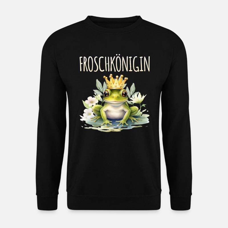 Karneval Kostüm FROSCHKÖNIGIN Lustiges Fasching - Unisex Pullover - Schwarz