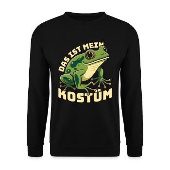 Karneval Party Frösche DAS IST MEIN FROSCHKOSTÜM - Unisex Pullover - Schwarz - Vorne - Alina (178cm) & Michal (187cm)