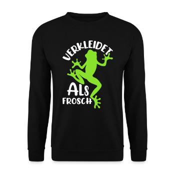 Faschingsparty VERKLEIDET ALS FROSCH Lustiges - Unisex Pullover - Schwarz - Vorne - Alina (178cm) & Michal (187cm)