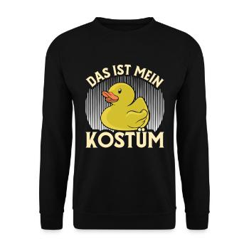 Faschingskostüm DAS IST MEIN MENSCHEN KOSTÜM - Unisex Pullover - Schwarz - Vorne - Alina (178cm) & Michal (187cm)