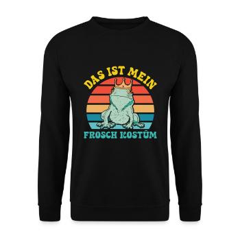 Karneval Party Frösche DAS IST MEIN FROSCHKOSTÜM - Unisex Pullover - Schwarz - Vorne - Alina (178cm) & Michal (187cm)