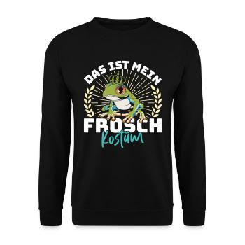 Karneval Party Frösche DAS IST MEIN FROSCHKOSTÜM - Unisex Pullover - Schwarz - Vorne - Alina (178cm) & Michal (187cm)