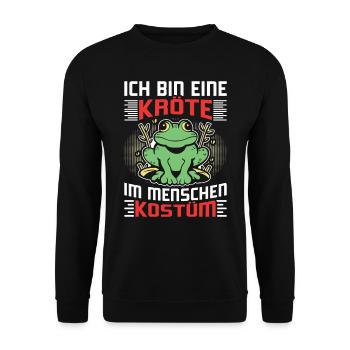 Karneval Kostüm Party BIN EINE KRÖTE DAS IST MEIN - Unisex Pullover - Schwarz - Vorne - Alina (178cm) & Michal (187cm)