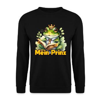 Froschkostüm Karneval MEIN PRINZ Lustiges - Unisex Pullover - Schwarz - Vorne - Alina (178cm) & Michal (187cm)