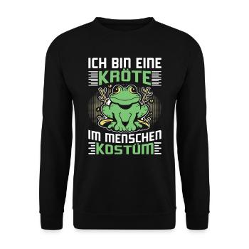 Karneval Kostüm Party BIN EINE KRÖTE DAS IST MEIN - Unisex Pullover - Schwarz - Vorne - Alina (178cm) & Michal (187cm)
